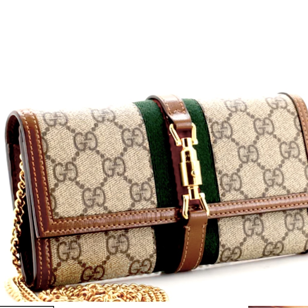 Gucci - Jackie 1961 Continental Chain Wallet - GG Coated Canvas